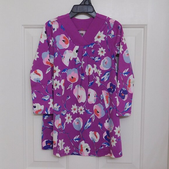 NWT Tea Collection Purple Swedish Flowers Trapeze Dress sz 3 3t - Picture 1 of 1